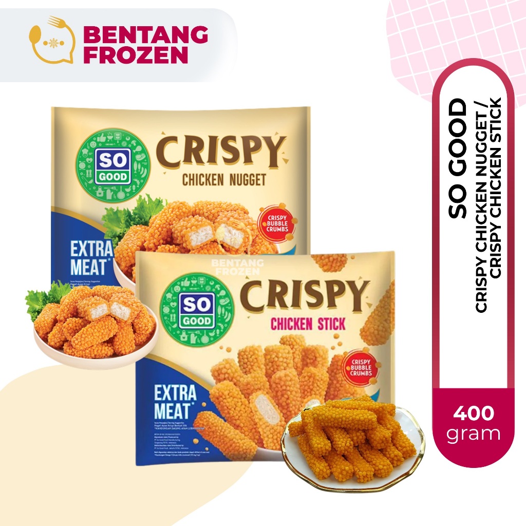 

So Good Crispy Chicken Nugget 400gr / Crispy Stick Chicken Nugget / Crispy Nugget Stick