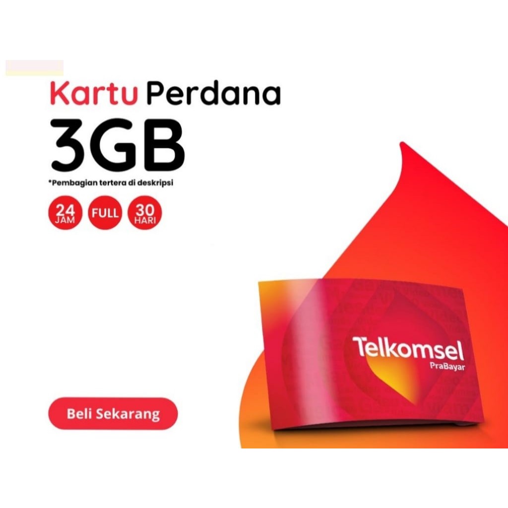 Kartu Perdana Telkomsel 3GB KUOTA NASIONAL