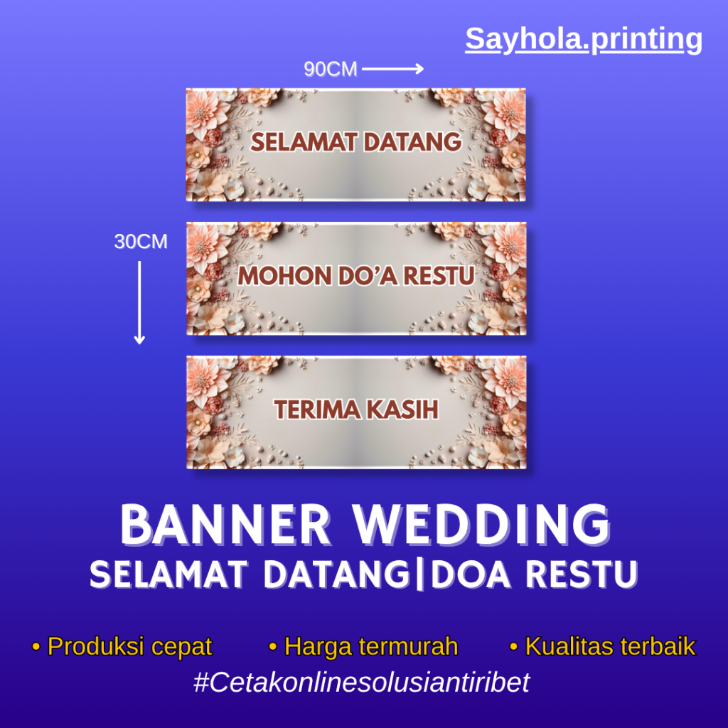 Banner Wedding Tulisan Selamat Datang | Spanduk Wedding Selamat Datang | Spanduk Pernikahan Selamat 
