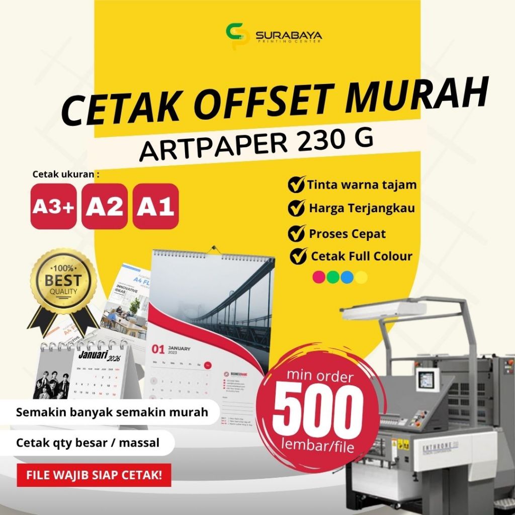 

CETAK OFFSET - ARTPAPER 230G - CETAK BROSUR CETAK MAJALAH CETAK ARTPAPER CETAK OFFSET KALENDER PACKAGING GROSIR FULL COLOUR