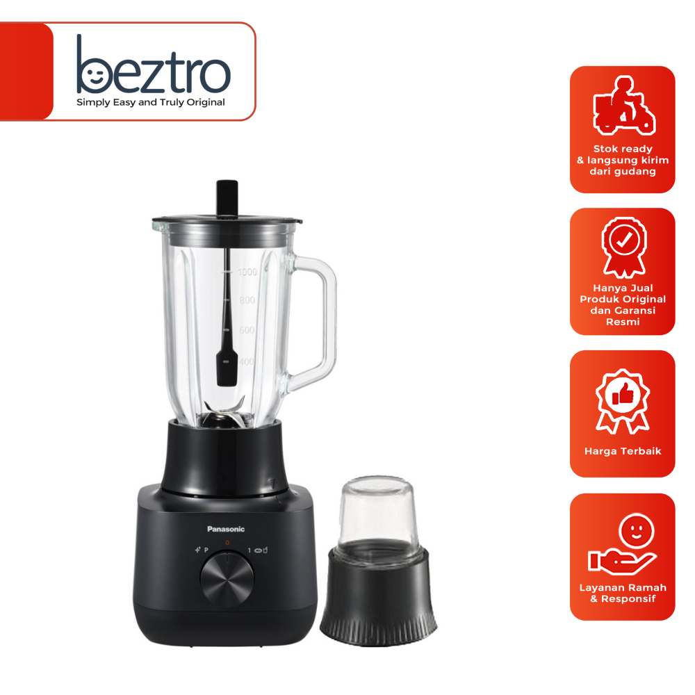 Panasonic Blender Kaca MX-EG3351-KSR – Blender Gelas 1 Liter 450 Watt 2 in 1 Hitam MXEG3351KSR