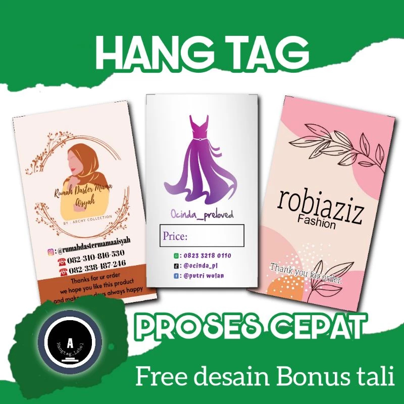 

Hangtag / Label Baju / Hang Tag Import / Bonus Tali / Murah