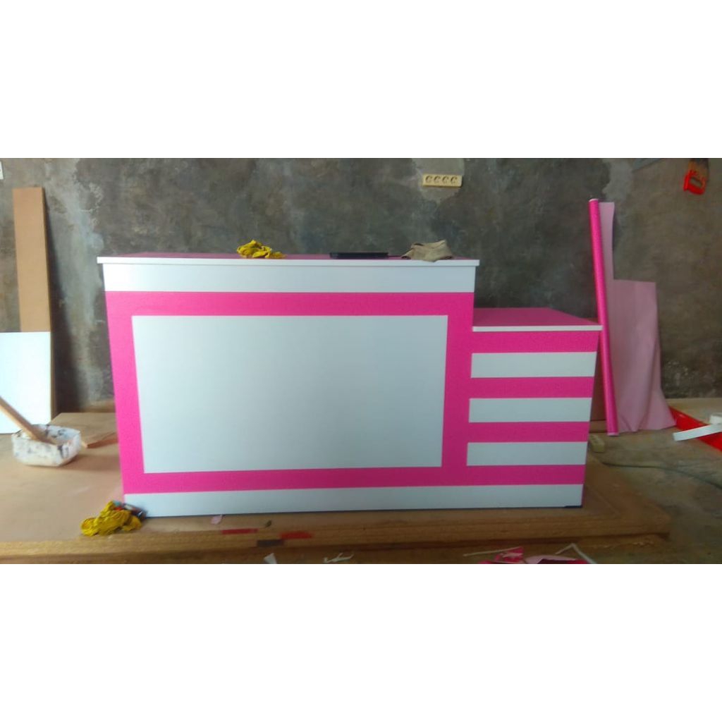 meja Dan rak laundry pink NS