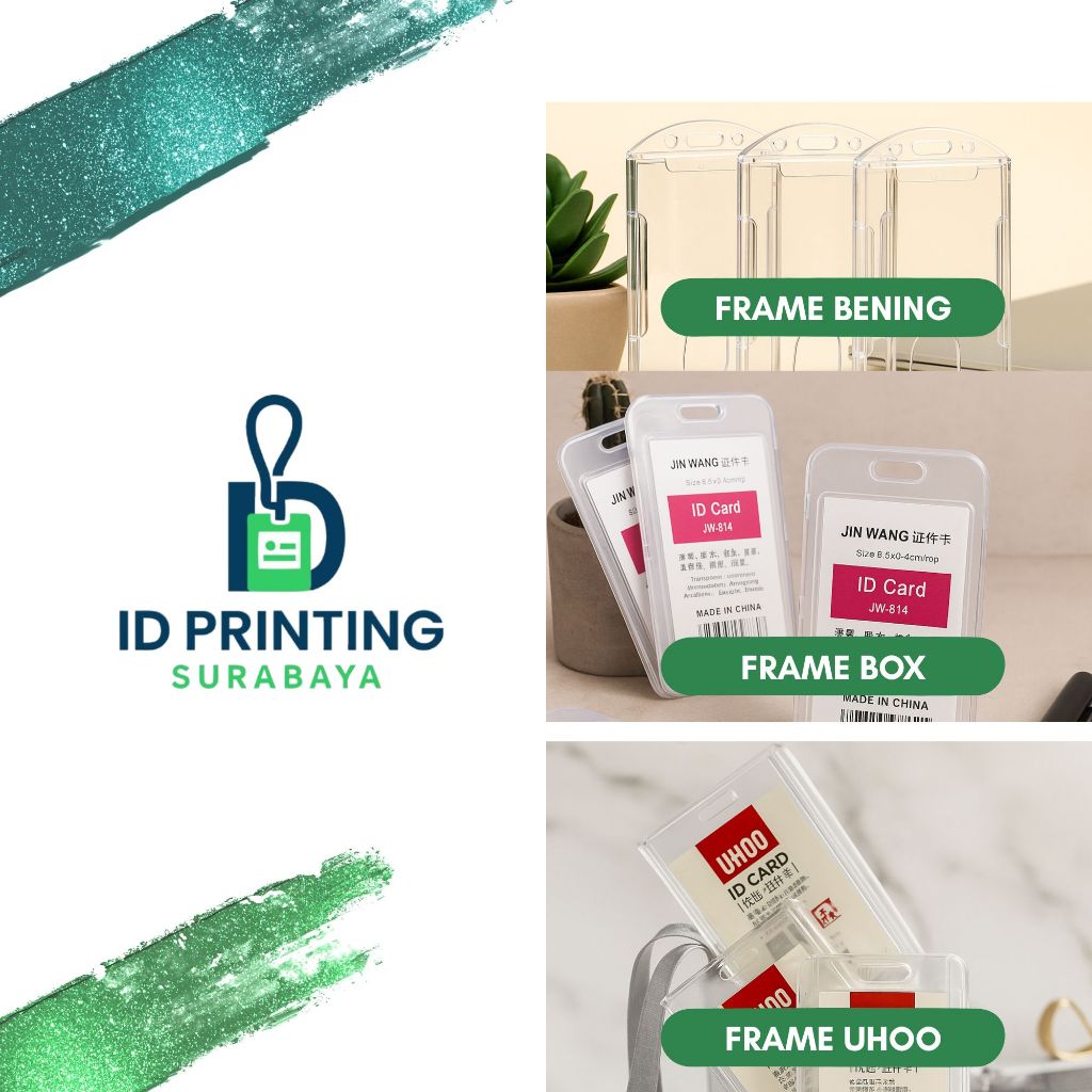 

Frame Bening Transparant Casing Tempat ID Card Holder Portrait Kaca / Akrilik / Plastik