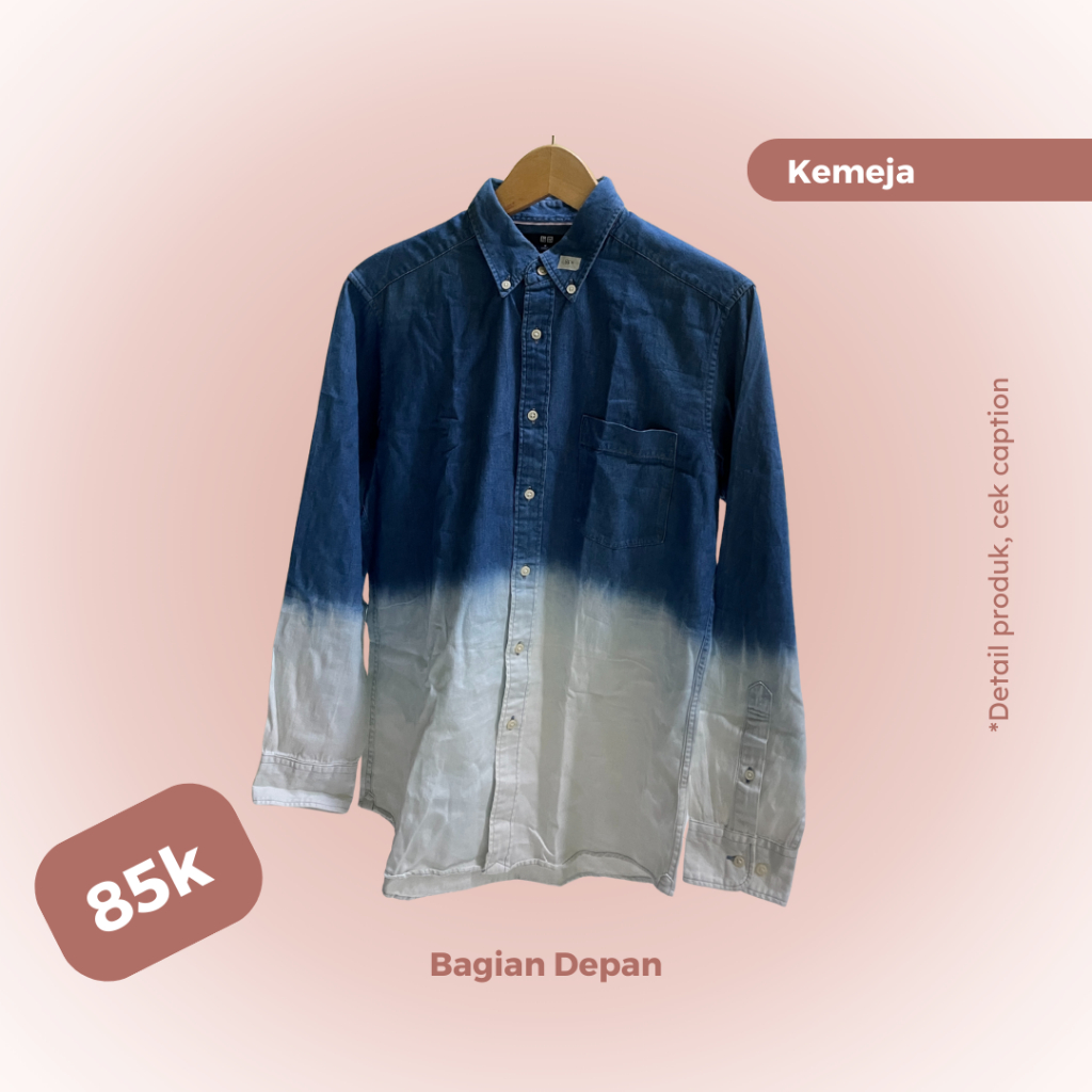 Preloved kemeja jeans uniqlo wanita