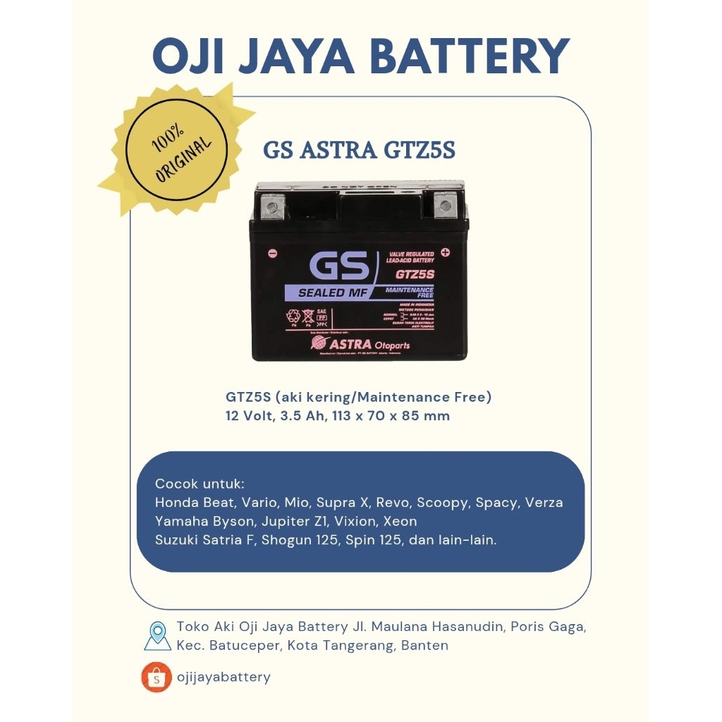 Aki Motor GS Astra GTZ5S Original