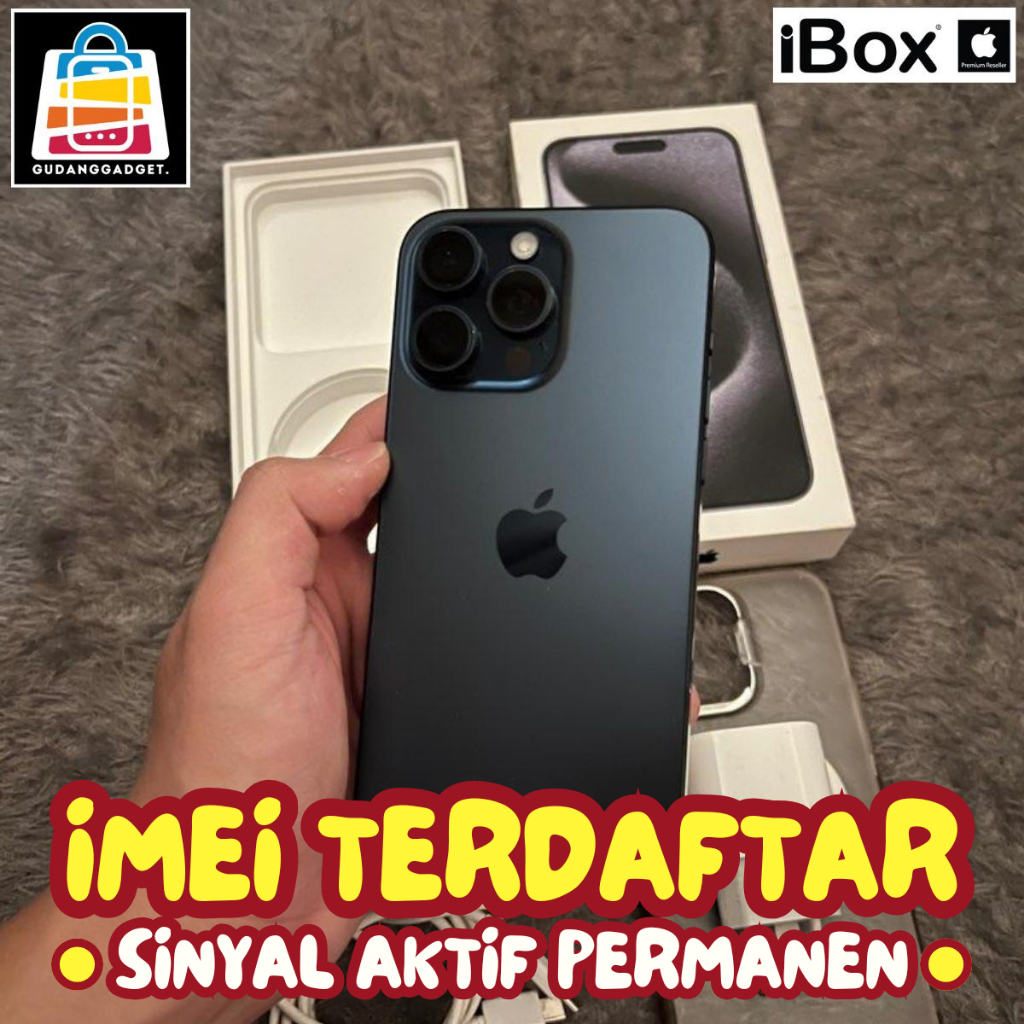 iPhone 15 Pro Max iBox 256GB 512GB 1TB Second Original Fullset Imei Terdaftar