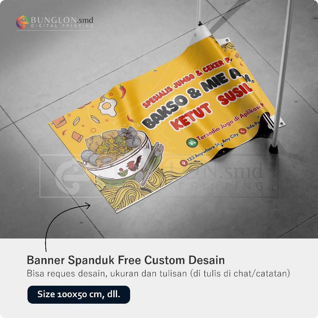 Spanduk Bakso Dan Mie Ayam Free Custom Desain
