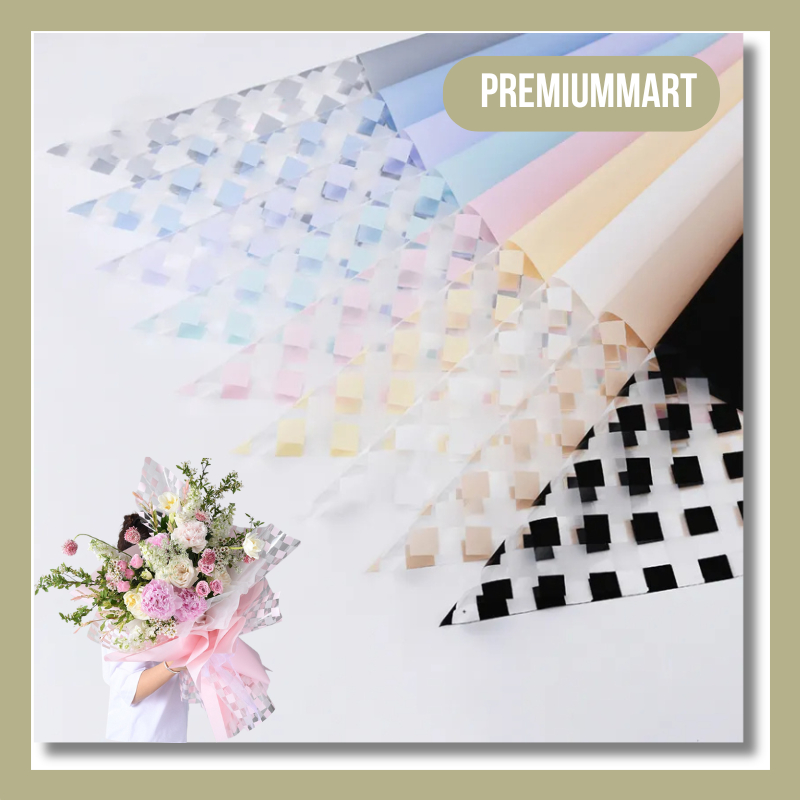 

20 LEMBAR Flower Wrapping Paper Rubik's Cube Cellophane Kertas Buket florist Hand Bouquet KB078