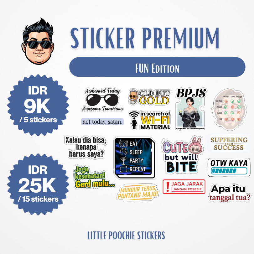

[STIKER PREMIUM] Fun/Funny/Lucu Edition - Little Poochie Stickers (Stiker HP Laptop Tumbler Helm Murah Berkualitas)