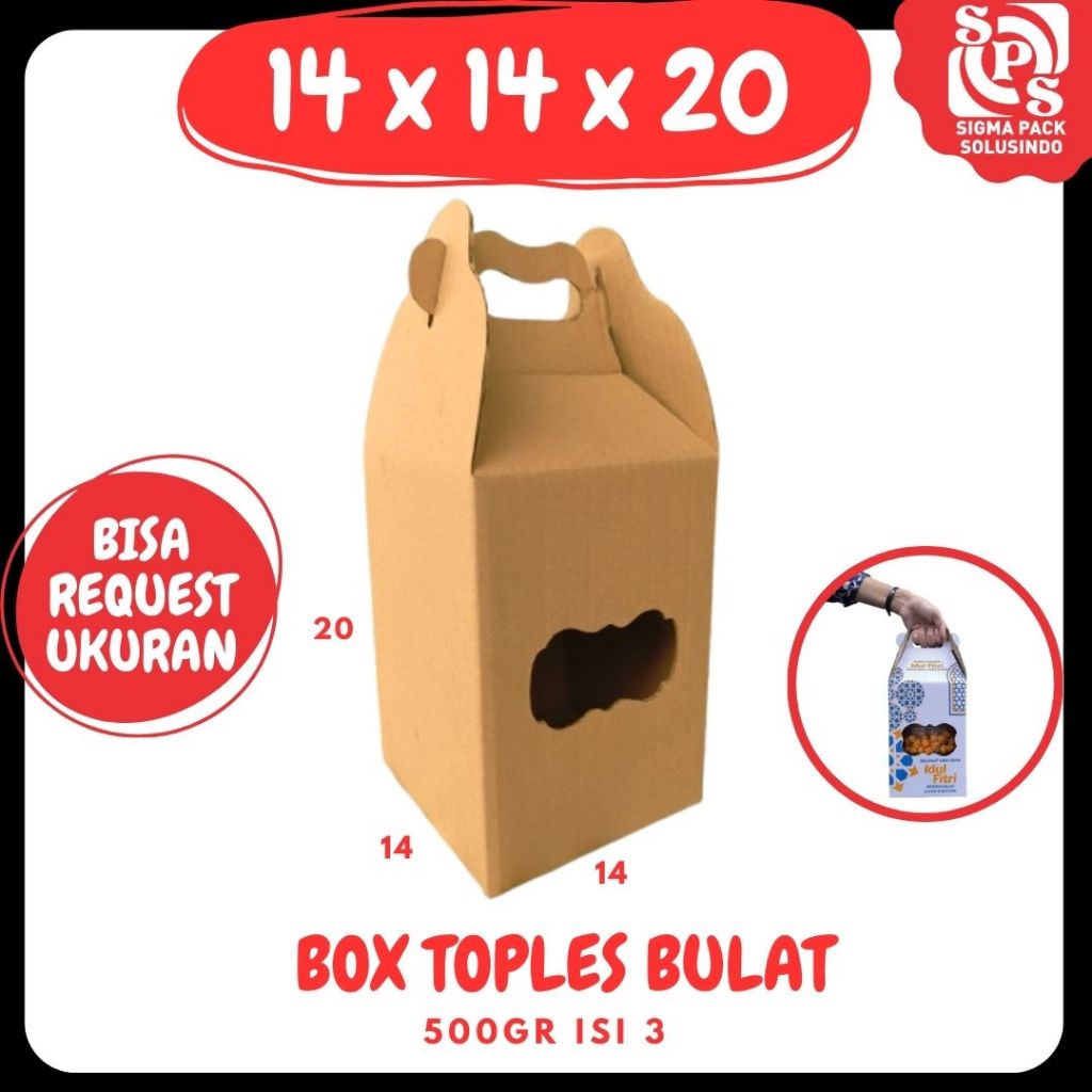 

Box Kuker 14x14x20 Toples 500gr isi 3 Jinjing Gable Box Jar Kue Kering Gable Box Serbaguna Botol Dus Kue Kering Kemasan Madu Souvenir