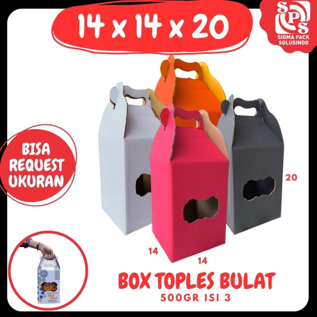

Kardus Jinjing 14x14x20 Kuker 500gr Isi 3 Gable Box Toples Kue_kering Bulat Ied Mubarok Dus Kue Kering Idul Fitri Lebaran Packing Kotak Kemasan Karton