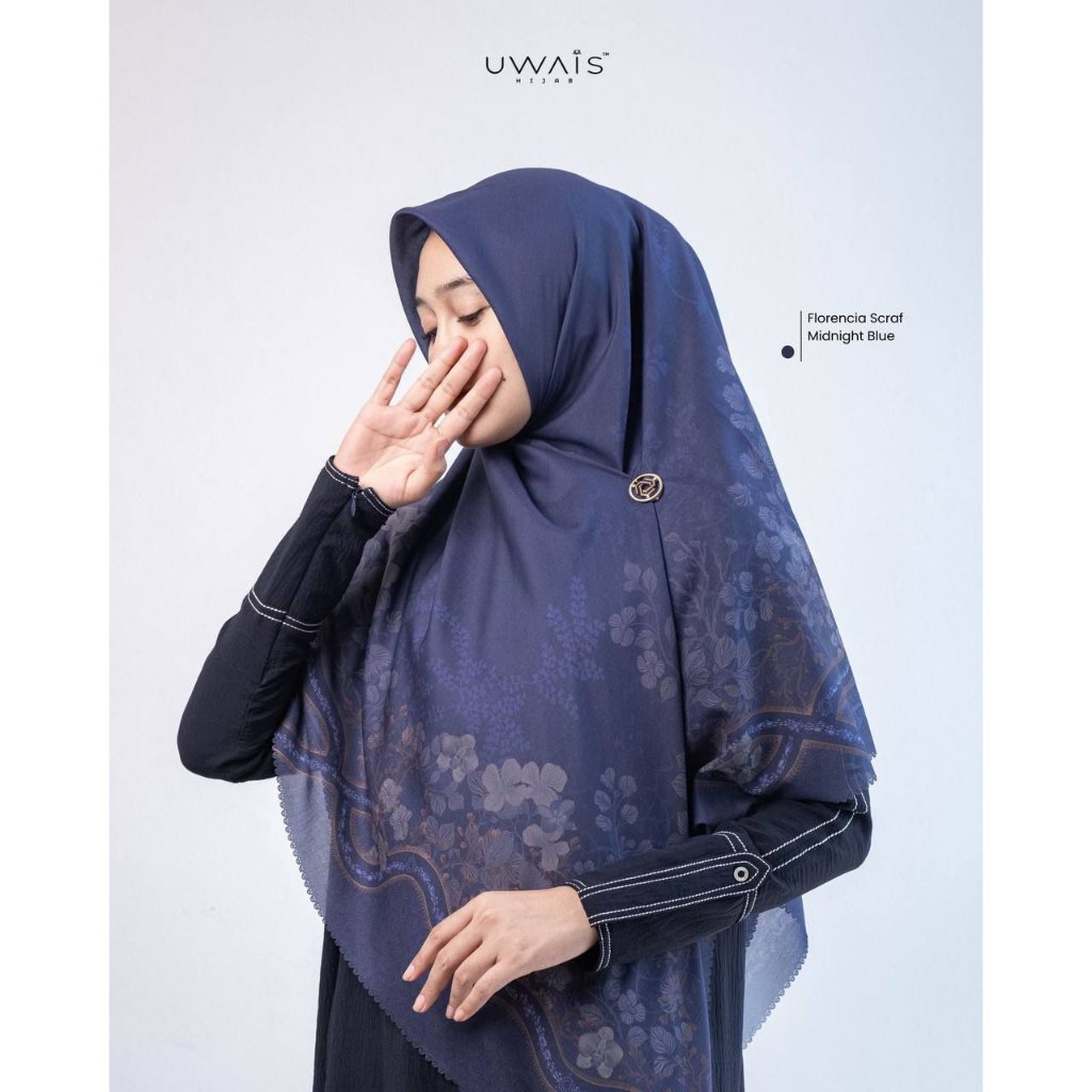 Jilbab Hijab Voal Segiempat Motif Kerudung Syari Terbaru Premium Adem Florencia Scarf By Uwais Hijab