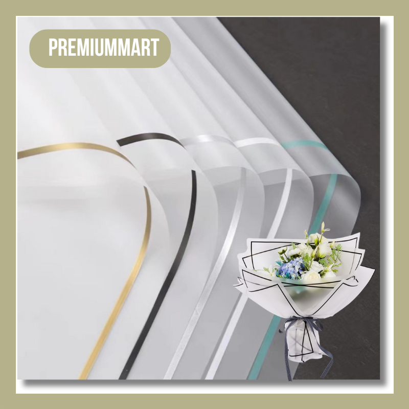

Kertas Buket Bunga/Pembungkus Bunga White Transparent Line Color Flower Wrapping Paper KB082