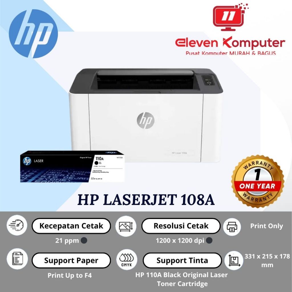 PRINTER HP LASERJET 108 PRINT, MONO