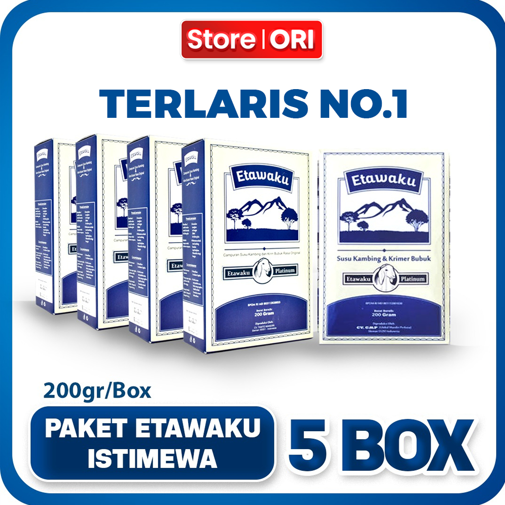 

[READY] Etawaku Platinum Paket 5 Box Original - Susu Kambing Etawa Bubuk Atasi Masalah Pernafasan Asma TBC dan Paru - Paru Official Store