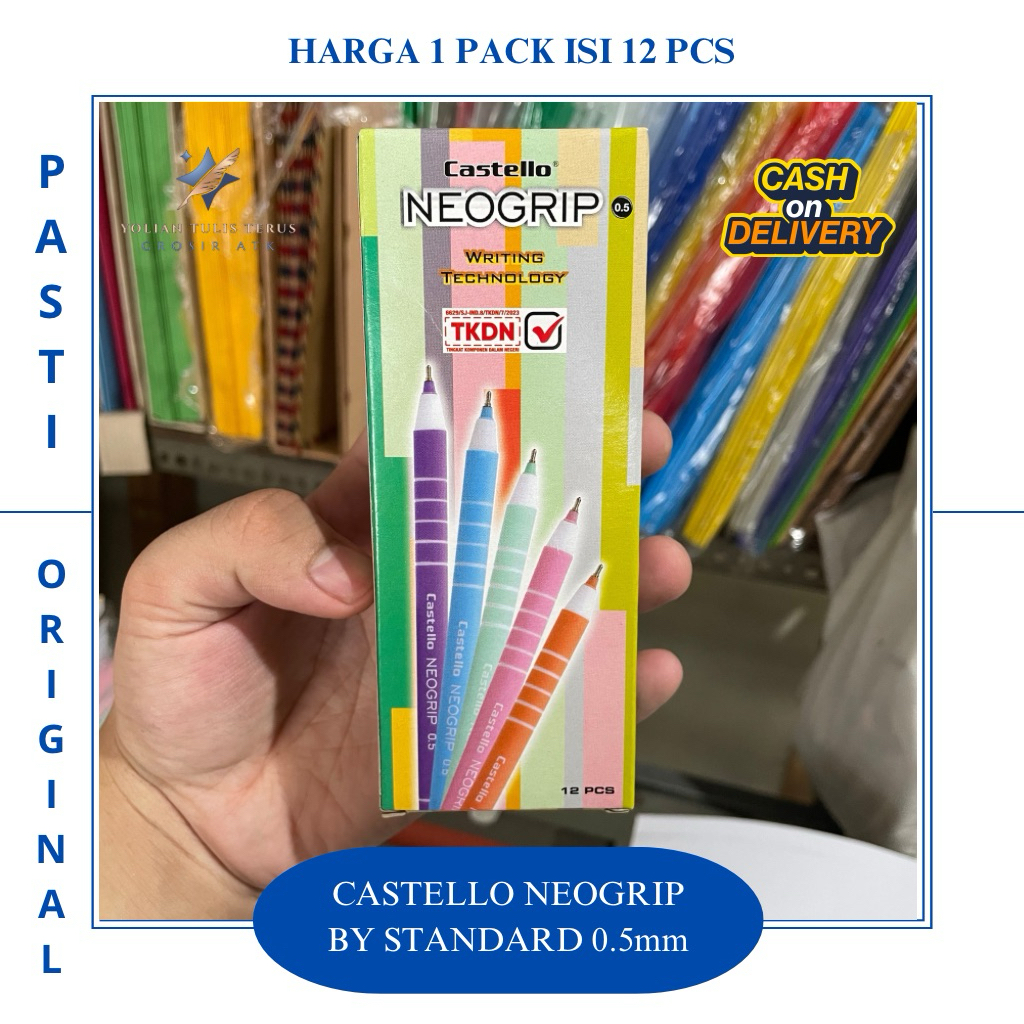 

Pulpen Castello Neogrip By Standard Hitam 0.5mm 1pack (12pcs)