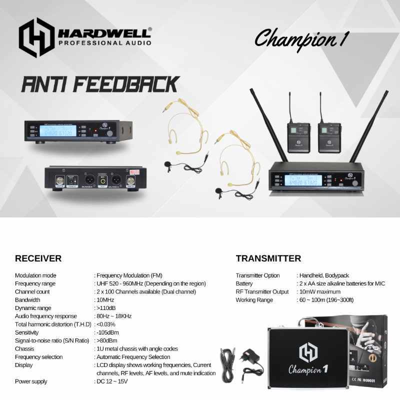 MIC WIRELESS HARDWELL CHAMPION 1 CLIP ON MIC HARDWELL CHAMPION1 JEPIT