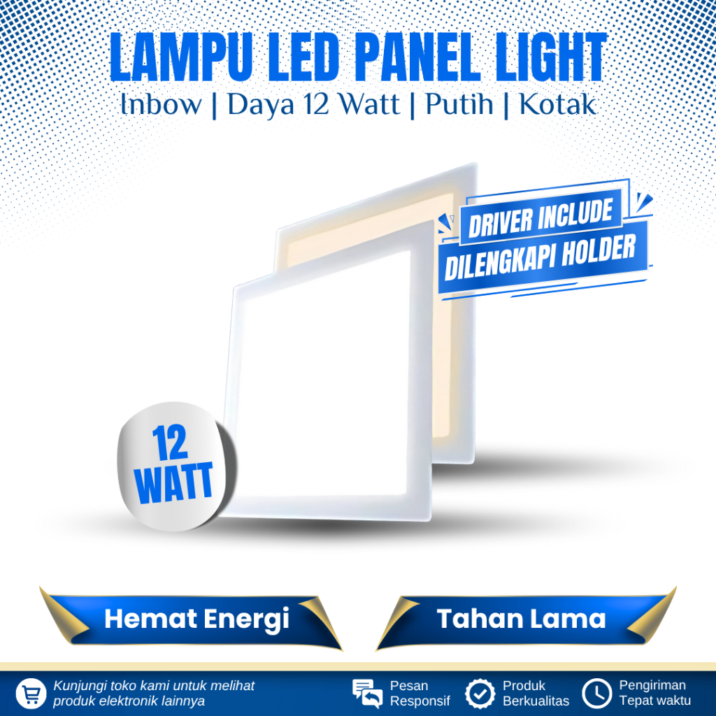 LAMPU DOWNLIGHT LED INBOW 12 WATT KOTAK CAHAYA PUTIH LAMPU LED PANEL LIGHT 12 WATT INBOW KOTAK