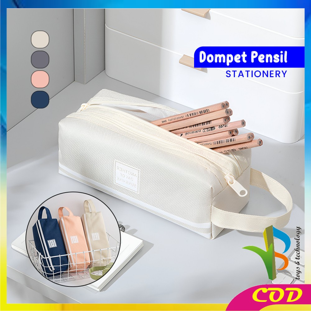 

EC RB-A80 Tempat Alat Tulis Perlengkapan Sekolah 2 Sisi Dompet Pensil Stationery / Kotak Pensil Tempat Bolpen Pen Make Up Pouch Kosmetik Travel