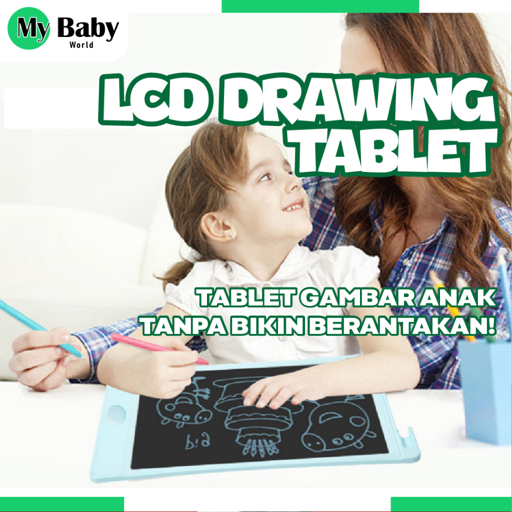 LCD TABLET DINO KARAKTER EDUKASI ANAK / DRAWING WRITING TABLET Belajar Sekolah / Papan Tulis Digital
