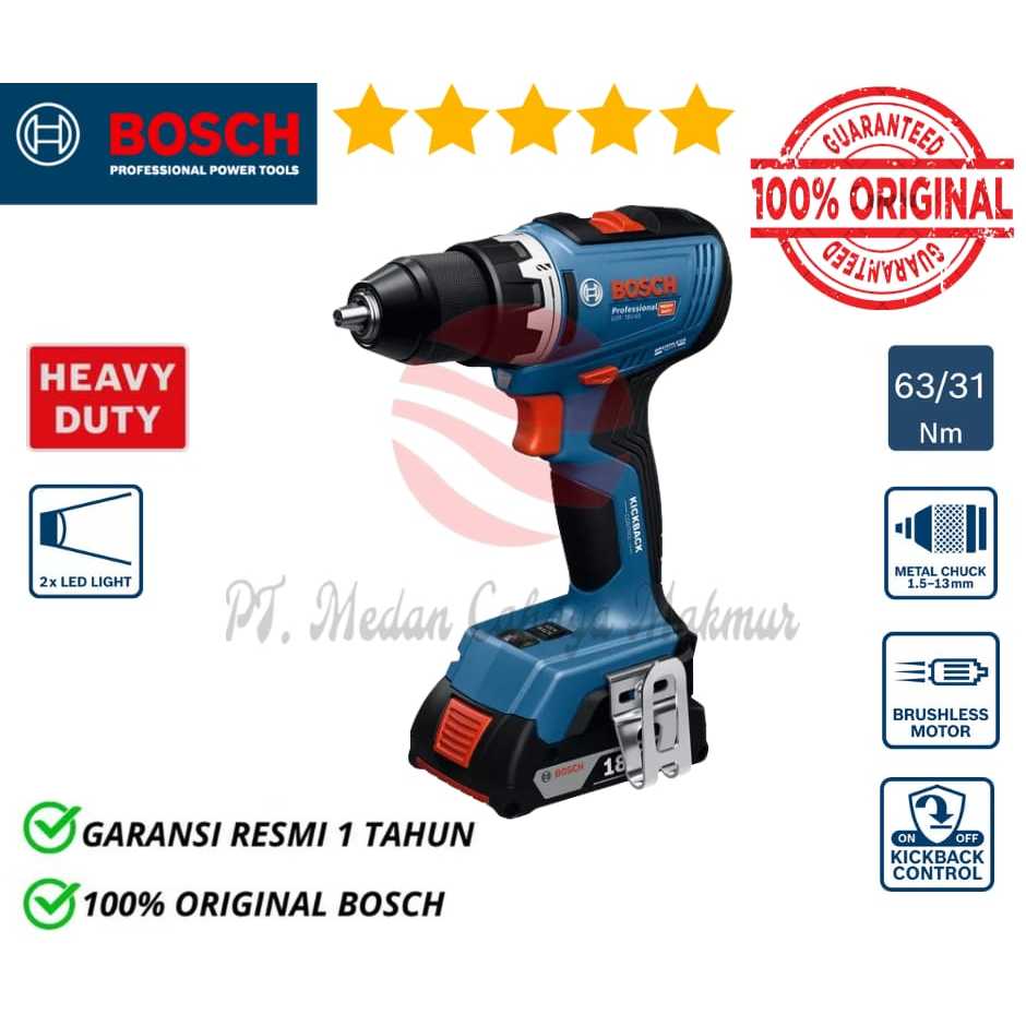 Bosch GSR 18V-65 - Mesin Bor Tembok Baterai Cordless Drill Brushless / Bor Baterai