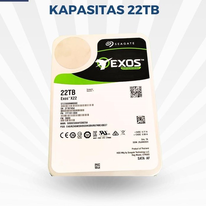 HDD/Hardisk internal 22TB Exos 3,5" Enterprise For server