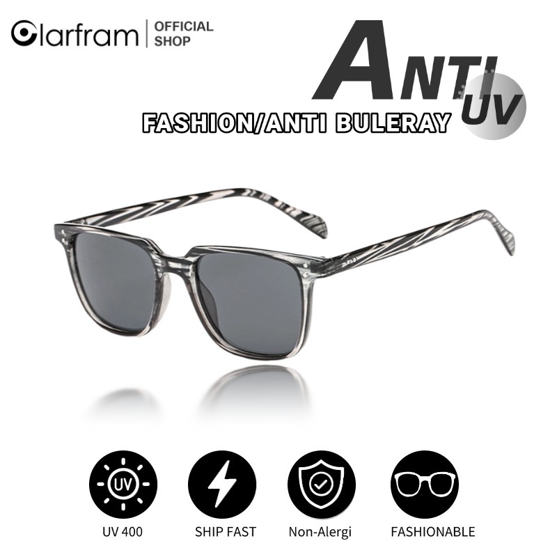 Clarfram Kacamata Hitam Kotak Kecil Retro Pribadi Wanita Dan Pria Kacamata Hitam