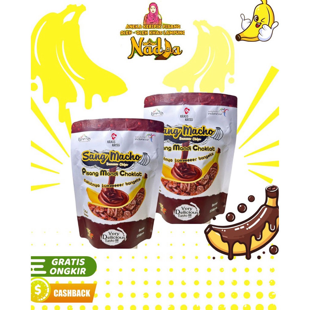 

sang macho Banana chips pisang mandi coklat |keripik Nadia