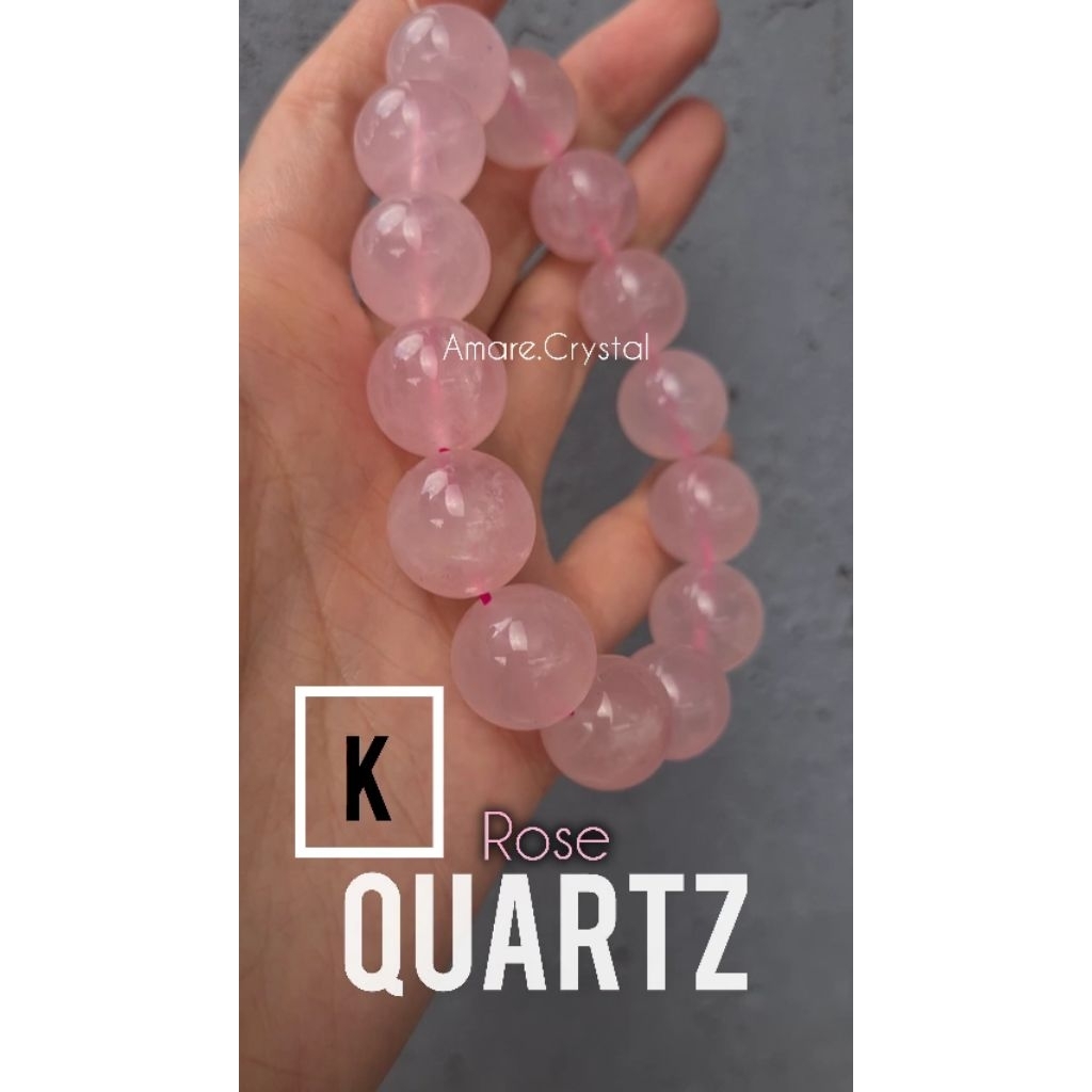 RQ ROSE QUARTZ Madagascar Star Lavender Black Mica Faceted Bracelet Crystal Batu Alam Gelang Kristal