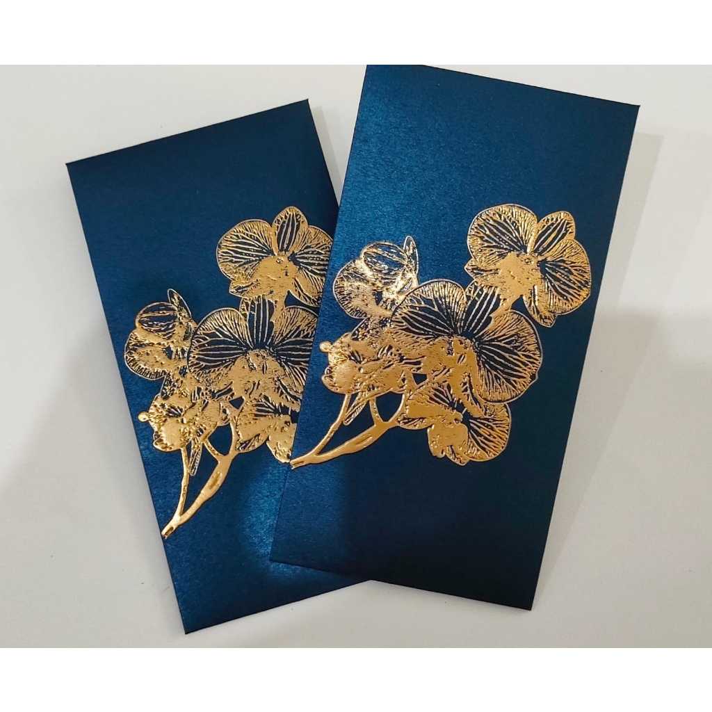 

Angrek Jasmine Dark Blue Foil Emas Doff & Embos (Timbul)