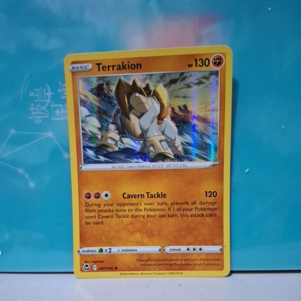 Kartu pokemon original holo rare Terrakion 097/195
