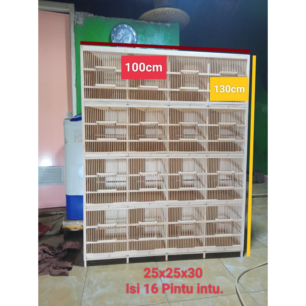 Sangkar Burung Tingkat Sekat Ombyokan Ternak isi 16 pintu