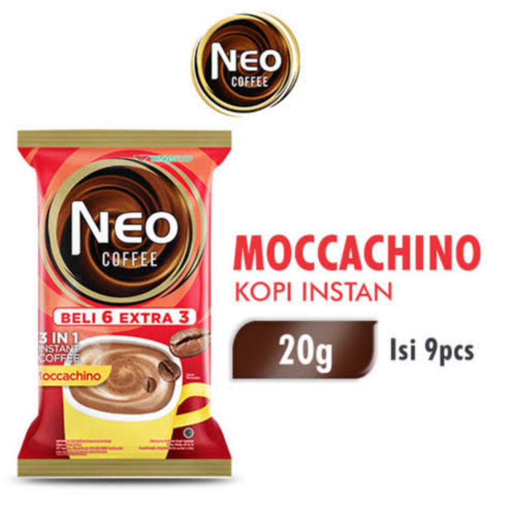

Neo Coffee Kopi Instants 3 in 1 Moccachino 9x20 gram