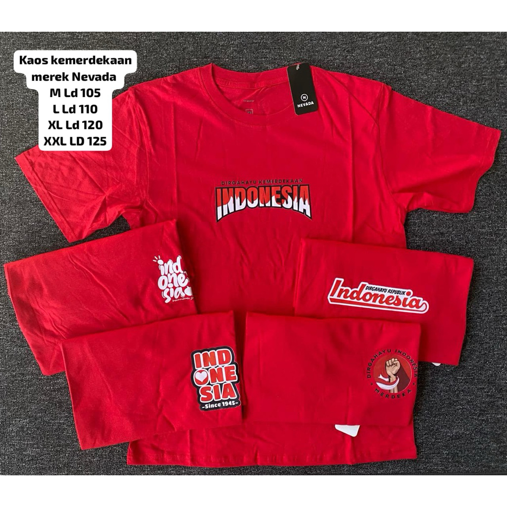 Kaos Indonesia Kemerdekaan Kaos Merah Putih - Brand Nevada