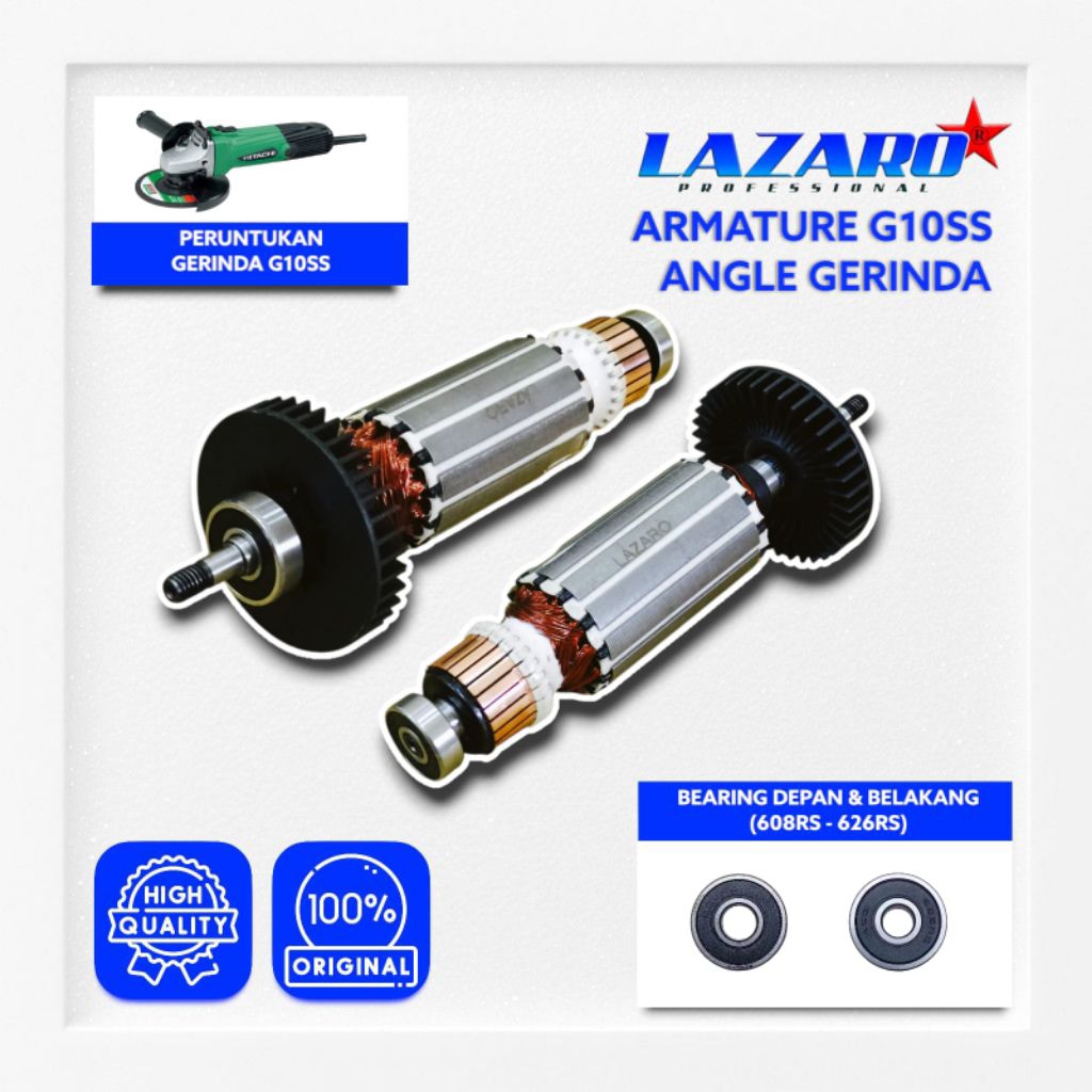 TERMURAH!! Armature Gerinda Tangan 4 Inch LAZARO G 10SS Armature Angker Mesin Gerinda Listrik 4" G10