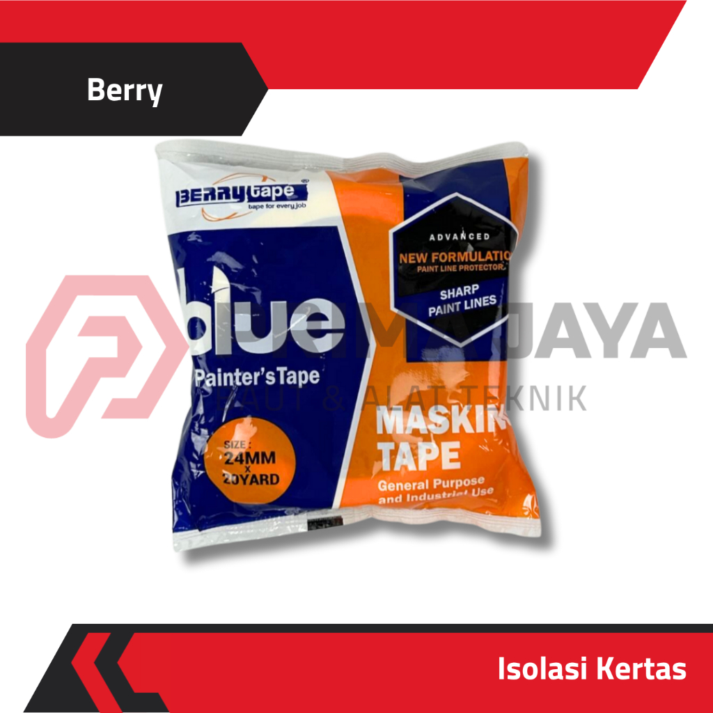 ISOLASI KERTAS CAT / MASKING TAPE 24 MM X 20 YARD BERRY