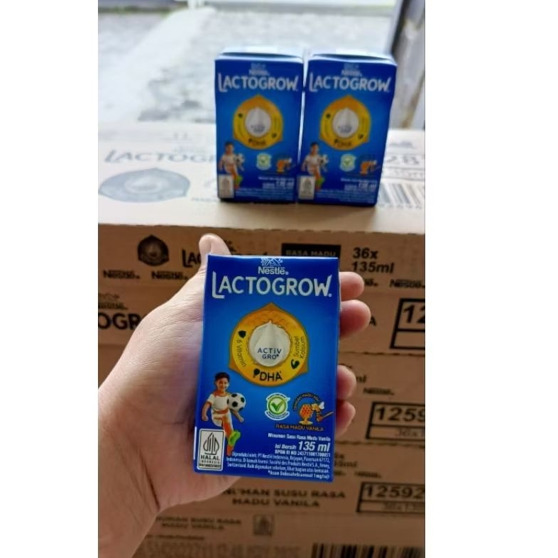 

Susu UHT Lactogrow Ras Vanila Madu 36x135ml exp 5/26 Ready siap kirim