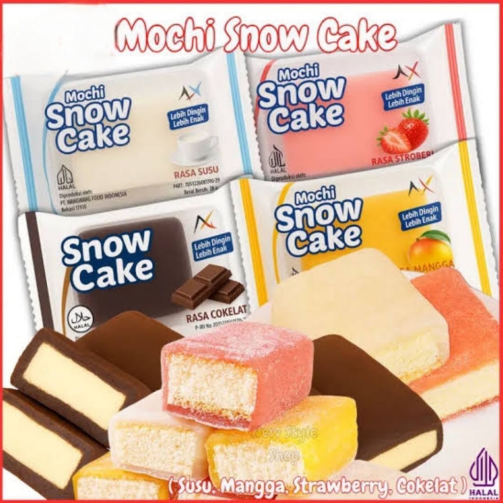 

mochi snow cake, kue viral, kue moci isi kue lembut,
