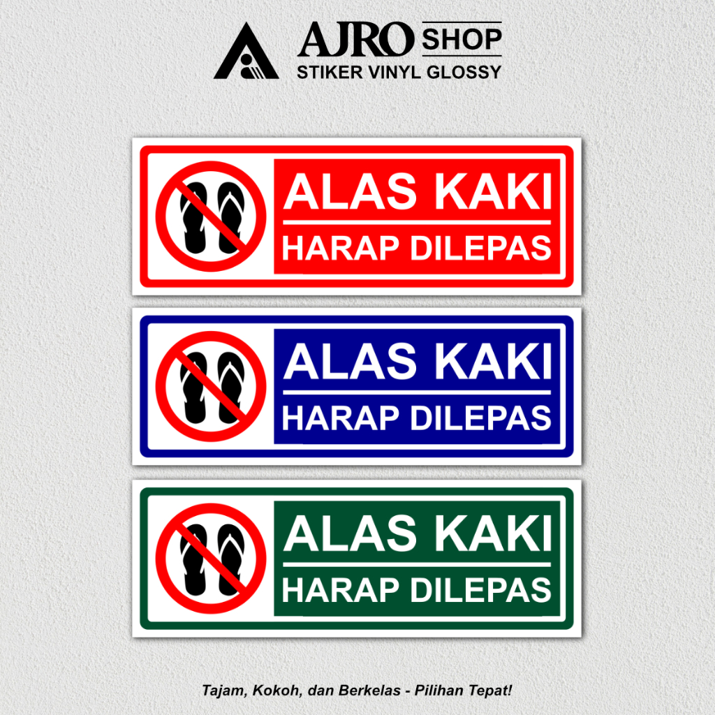 

Stiker Alas Kaki Harap Dilepas - Ukuran 28,5x10 / 20x7 Cm