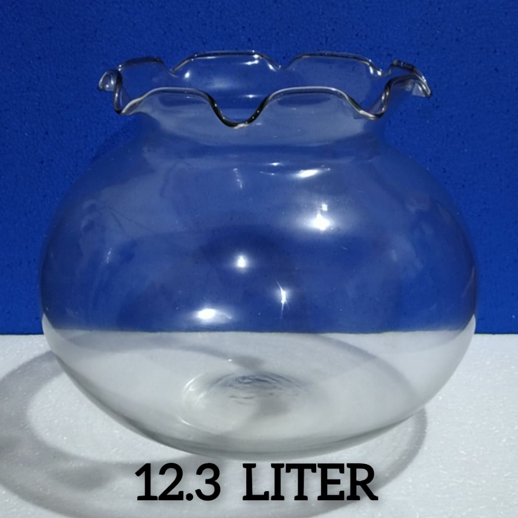Aquarium Kaca Bulat SHELLA 12.3 Liter ( Khusus Instant ) / Merk RECENT / Aquarium Toples