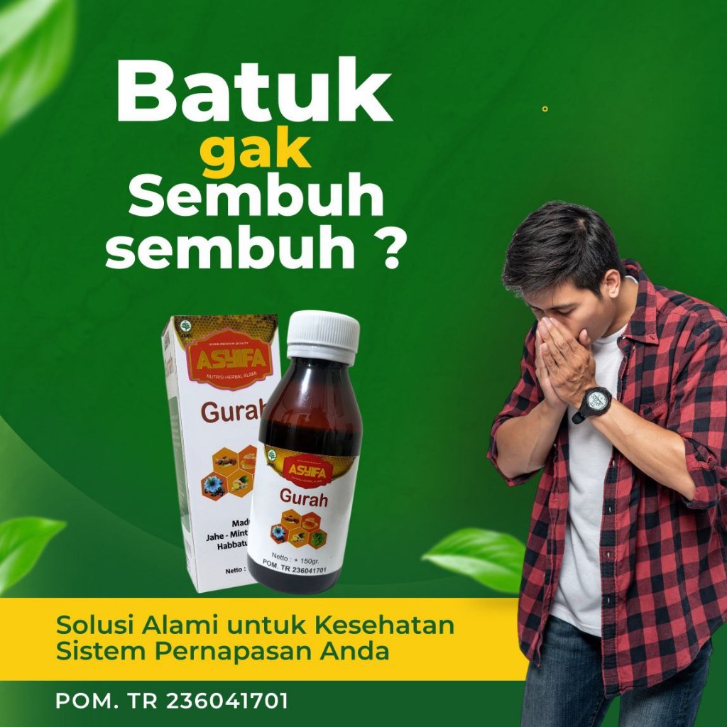 Madu Sirup Gurah Asyifa Meredakan Batuk Berdahak Pilek Asma Anak dan dewasa 150gram
