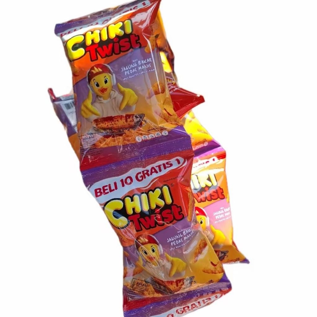 

CHIKI TWIST JAGUNG BAKAR PEDAS MANIS NETTO 10 PCS X 20 GR