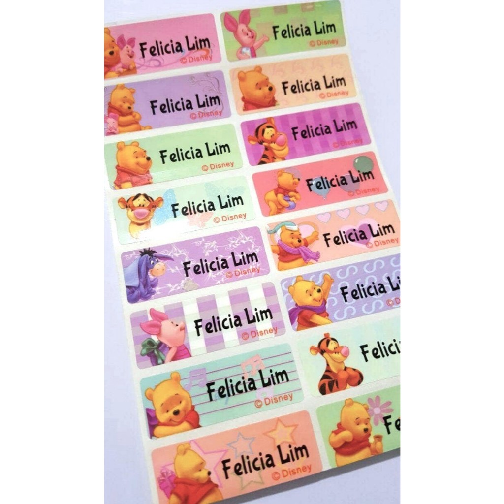 

Label Nama Anti Air Sticker Waterproof Premium Pooh