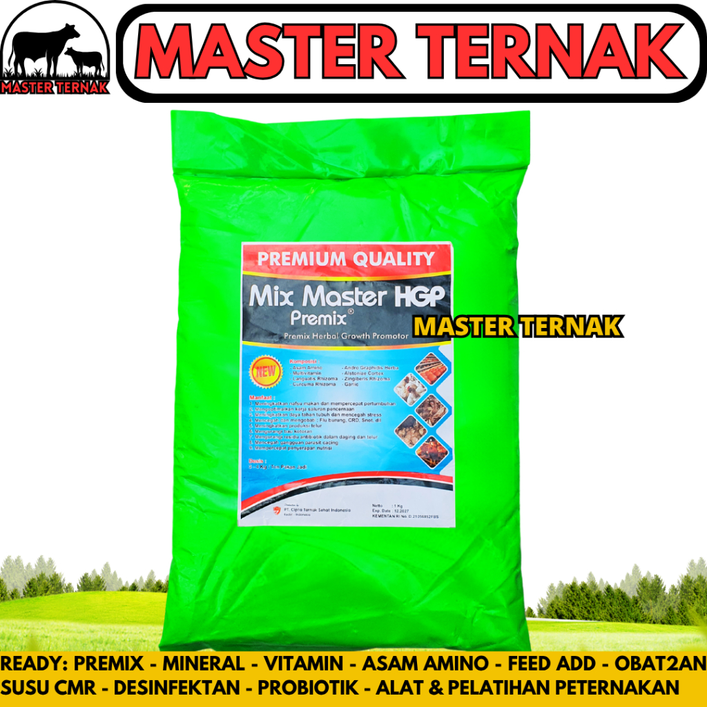 MIX MASTER PREMIX HGP 1KG - Herbal Growth Promotor HGP Pemacu Pertumbuhan Ternak Ayam Bebek Puyuh
