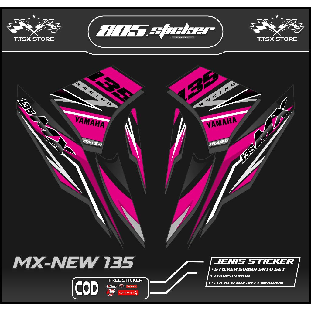 STRIPING TRANSPARAN JUPITER MX 135 NEW/STIKER VARIASI MX NEW/STRIPING TRANSPARAN MOTOR MX NEW 135