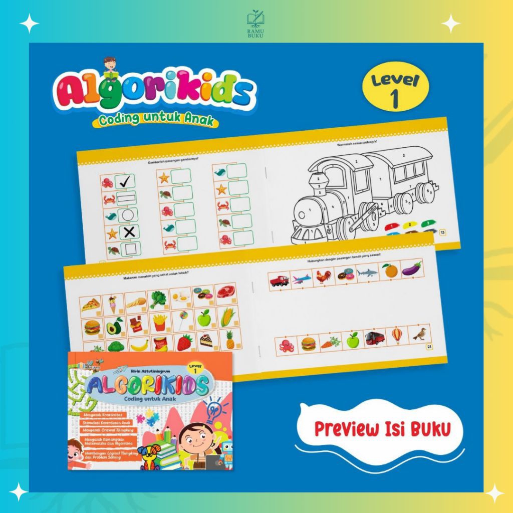 ALGORIKIDS Coding untuk Anak Level 1-4 / Paket 4 Buku Anak Belajar Coding