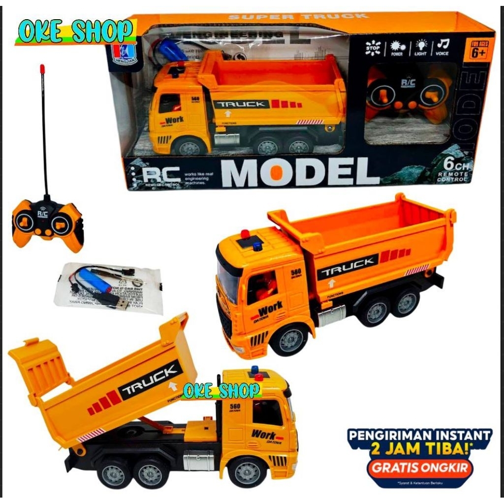 Mainan Rc Truk Pasir Mainan Mobil Remot Kontrol WorkDump Truck