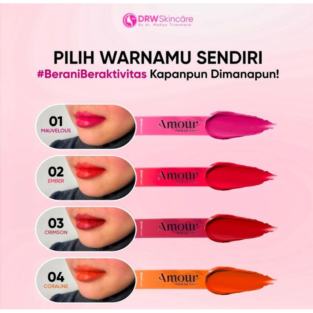 DRW SKINCARE / AMOUR MATTE LIP CREAM / AMOUR / AMOUR DRW SKINCARE / LIPSTIK / LIPSTIK DRW SKINCARE /