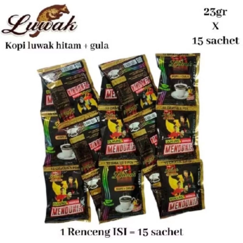 

Termuraaahhh Kopi Luwak Hitam Plus Gula/Kopi Instant/Kopi Hitam/Beli 10sachet Gratis 5sachet = 15sachet/Kopi Luwak